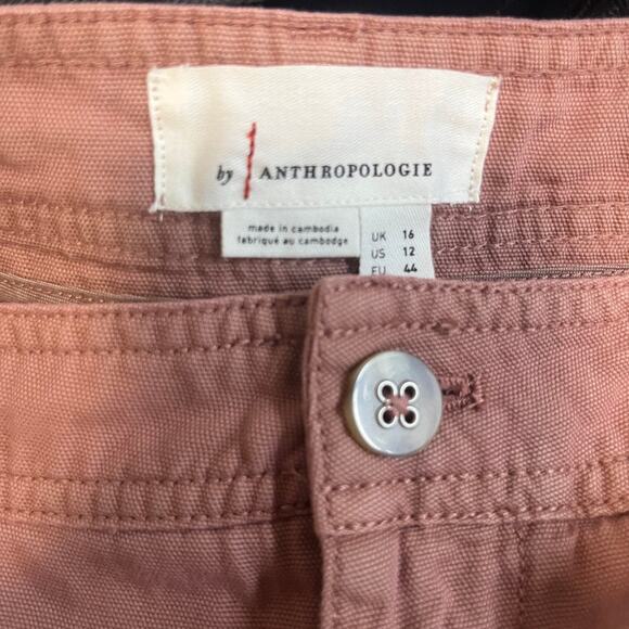 NEW By Anthropologie Plum Wide Leg Cargo Pants Size 12 - Picture 2 of 7